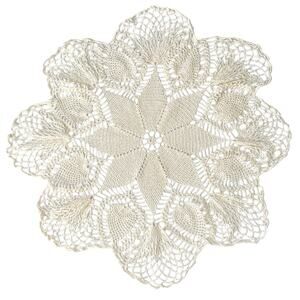 Vtg Hand Crochet Pineapple Doily 21" Off White Lace Table Topper Centerpiece Mat